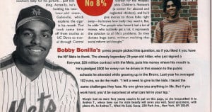 Bobby Bonilla in Sassy magazine, 1992