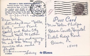 1964 Shea postcard sent 1969